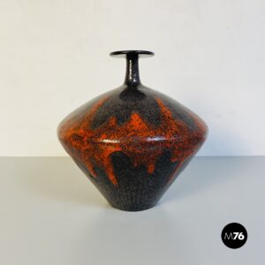 Vaso in ceramica nera e rossa di San Polo Venezia, 1960 ca.