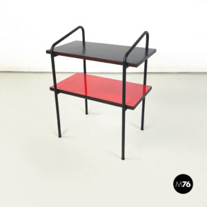Comodino in formica con doppia mensola, 1960 ca.