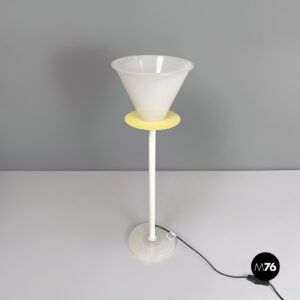 Lampada da tavolo in vetro di Murano e metallo, 1980 ca.