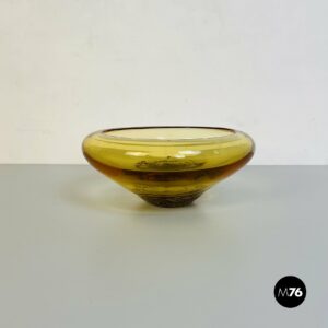 Ciotola in vetro di Murano giallo, 1970 ca.