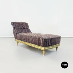 Chaise longue con tessuto a righe di Missoni, 1950 ca.