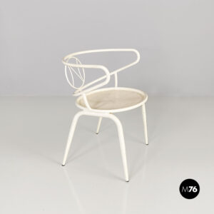 Sedia in metallo bianco,  1950 ca.
