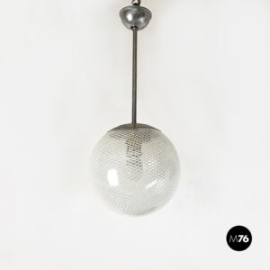 Lampadario in vetro reticella,  1930 ca.