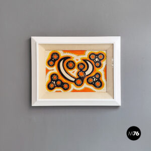Quadro astratto arancio e blu,  1970 ca.