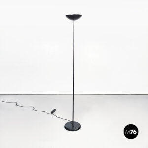 Lampada da terra in metallo nero, 1990 ca.
