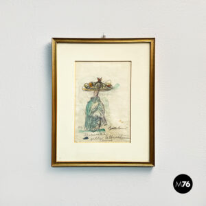 Quadro con disegno a pastello e acquarello, 1954