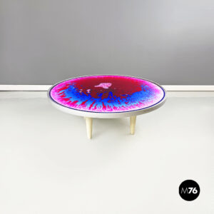 Tavolo da caffè con effetto tie dye, 1970 ca.