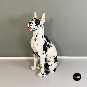 Scultura di cane in ceramica, 1980 ca.
