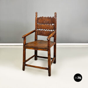 Trono in legno con braccioli, 1800 ca.