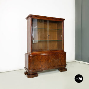 Credenza in legno e vetro, 1930 ca.