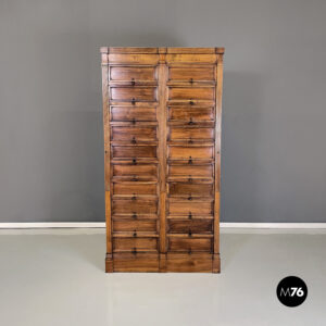 Mobile archivio in legno e ottone, 1940 ca.