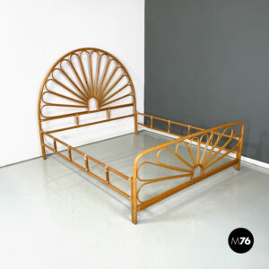Letto matrimoniale in rattan, 1950 ca.