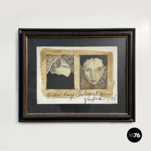 Quadro a tecnica mista di donna, 1940-1970 ca.