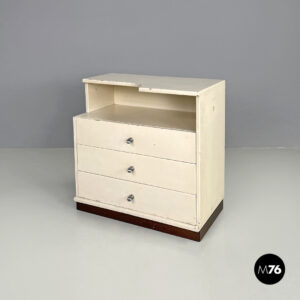 Comodino in legno bianco,  1980 ca.
