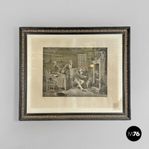 Quadro su carta con cornice in legno e metallo, 1863