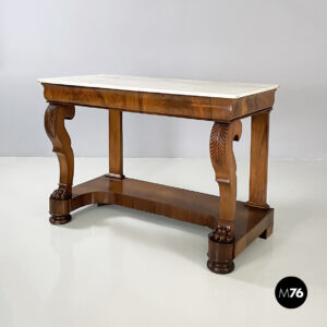 Consolle in legno e marmo bianco, 1800 ca.