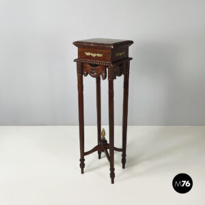 Piedistallo in legno e ottone, 1940 ca.