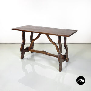 Tavolo da pranzo in legno con gambe a lira, 1800 ca.