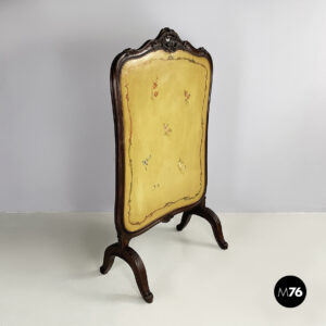 Parafuoco in legno con decori floreali, 1940 ca.