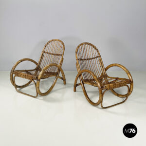 Poltrone in rattan, 1960 ca.