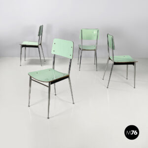 Sedie in formica verde acqua e metallo, 1960 ca.
