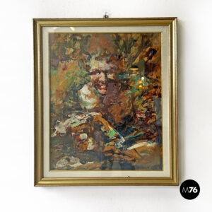 Quadro astratto in cornice di legno dorato, 1960 ca.