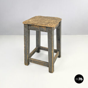 Sgabello in legno e legno grigio, 1950 ca.