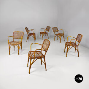 Sedie in rattan, 1960 ca.