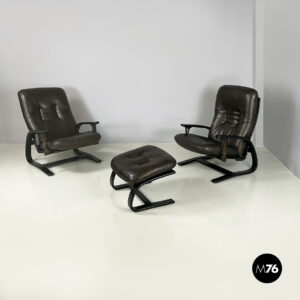 Poltrone reclinabili e pouf di De Sede, 1970 ca.