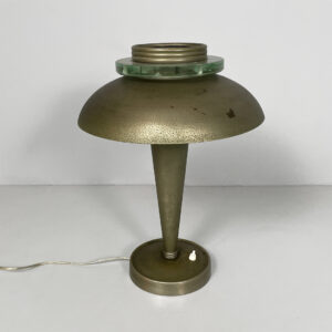 Lampada da tavolo in ottone e vetro, 1930 ca.