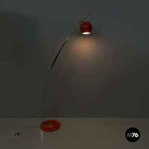 Lampada da terra in metallo arancione,  1970 ca.
