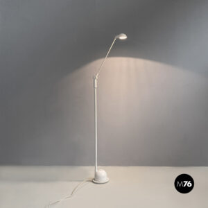Lampada da terra in metallo bianco, 1980 ca.