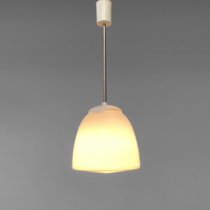 Lampadario in vetro opalino, 1970 ca.