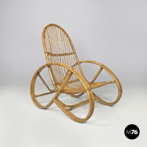 Poltrona in rattan, 1970 ca.