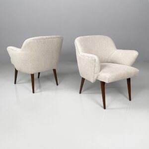 Poltrone in tessuto e legno, 1940 ca.