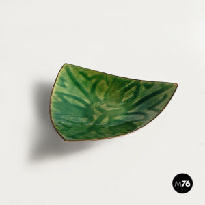 Posacenere da tavolo in ceramica smaltata verde,1990 ca.