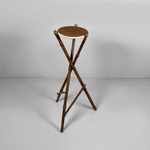 Piedistallo in pelle e bambù, 1930 ca.