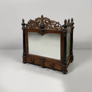 Mobile da tavolo o parete con specchio in legno, 1930 ca.