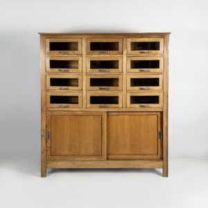Sideboard con cassetti in legno e vetro, 1940 ca.