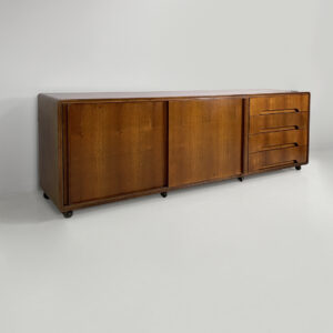 Sideboard in legno con ruote, 1960 ca.