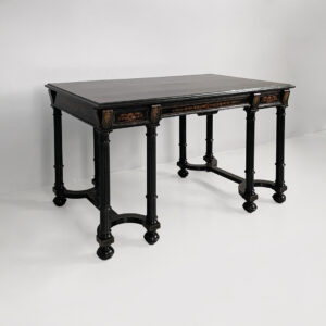 Scrivania in legno intarsiato, metà 1800 ca.