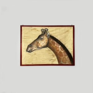 Quadro con giraffa di Etiennette Johan, 1930 ca.