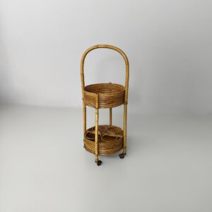 Carrello in bambù e rattan, 1960 ca.